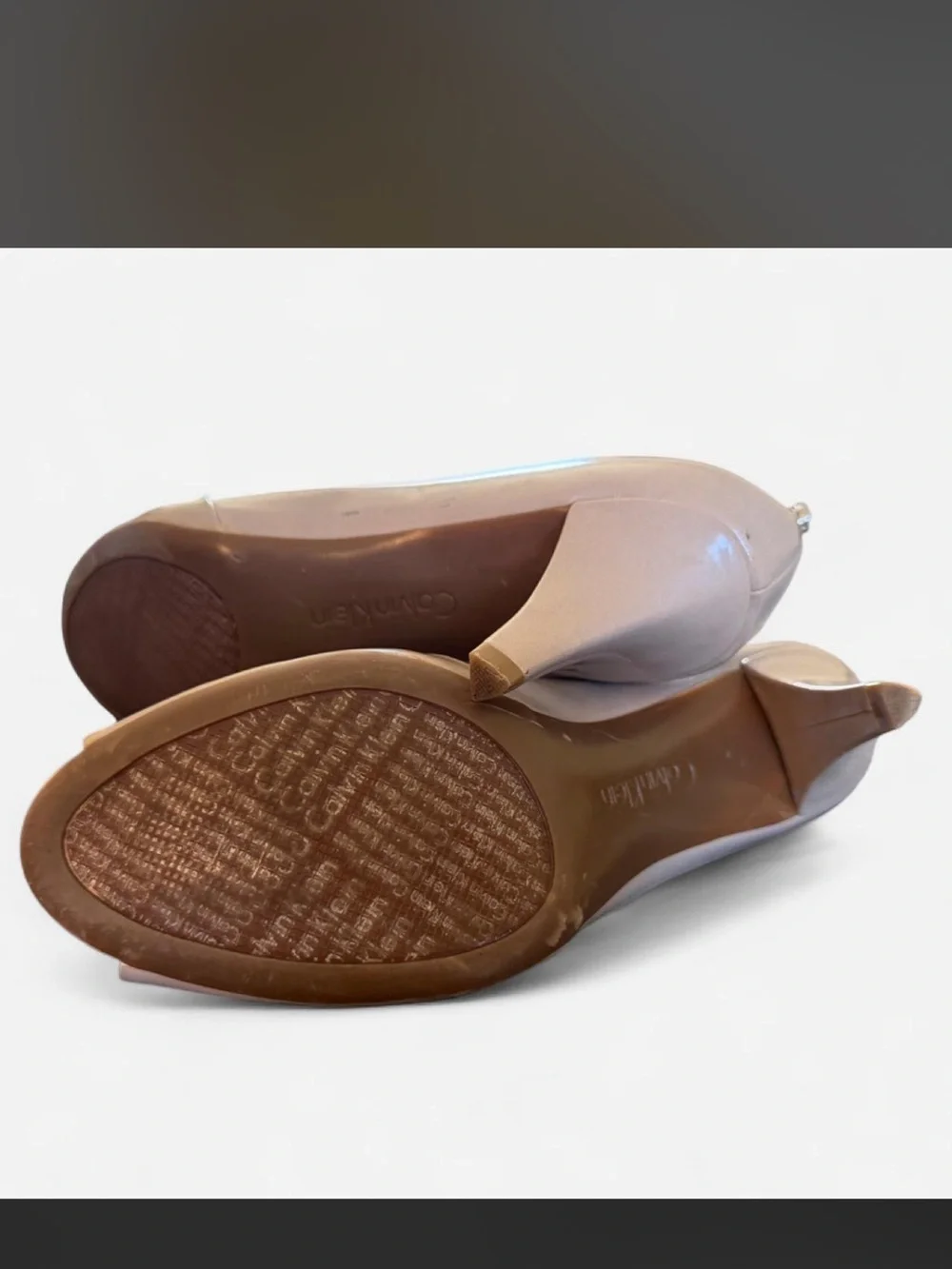 Calvin Klein Beige Open-Toe Heels